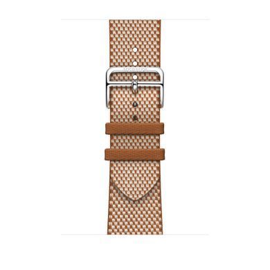Ремешок Apple Watch Hermès - 46mm Gold/Écru Toile H Single Tour (MXJD3)