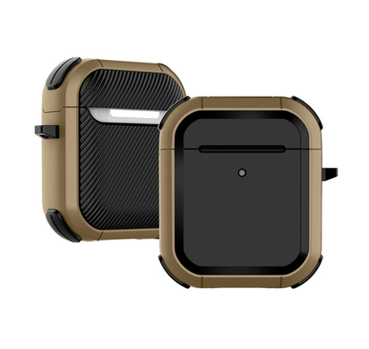 Чехол поликарбонатный с карабином для AirPods 1 / 2 - Коричневый