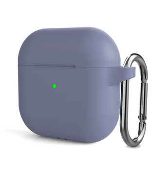 Чохол силіконовий з карабіном для AirPods 4 - Лавандовий