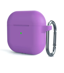 Чохол силіконовий з карабіном для AirPods 4 - Світло-фіолетовий