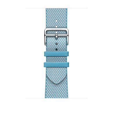 Ремінець Apple Watch Hermès - 46mm Bleu Céleste/Écru Toile H Single Tour (MWNW3)