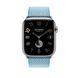 Ремінець Apple Watch Hermès - 46mm Bleu Céleste/Écru Toile H Single Tour (MWNW3)