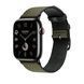 Ремінець Apple Watch Hermès - 45mm Vert/Noir Toile H Single Tour (MTJK3)