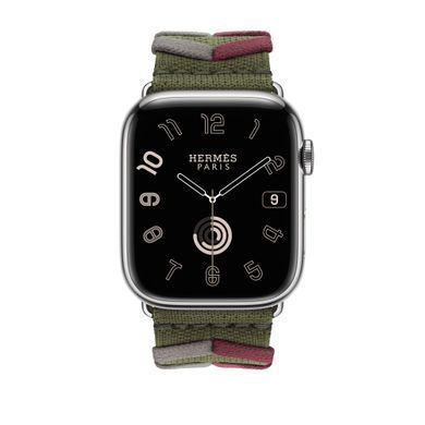 Ремінець Apple Watch Hermès - 45mm Kaki Bridon Single Tour (MTHR3)