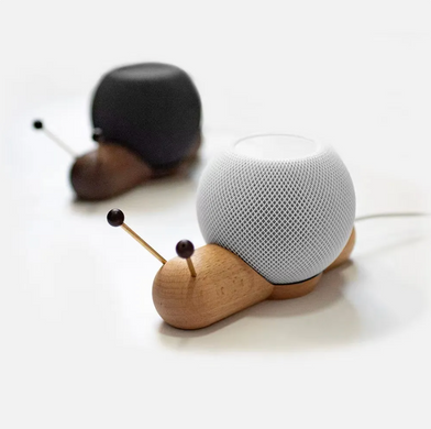 Підставка дерев'яна равлик для HomePod mini - Темна