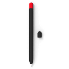Силиконовый чехол для Apple Pencil 2 / Pro - чёрный с красным