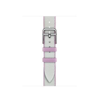 Ремінець Apple Watch Hermès - 42mm Platine/Mauve Twill Jump Attelage Single Tour (MDFP4)