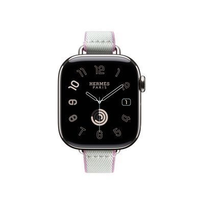 Ремінець Apple Watch Hermès - 42mm Platine/Mauve Twill Jump Attelage Single Tour (MDFP4)