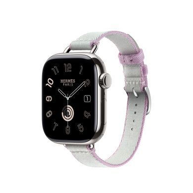 Ремінець Apple Watch Hermès - 42mm Platine/Mauve Twill Jump Attelage Single Tour (MDFP4)