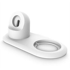 Силіконова підставка для iPhone та Apple Watch - Біла