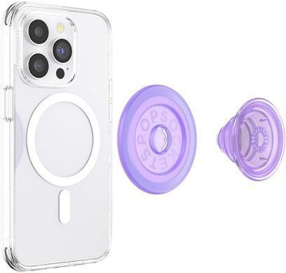 Тримач для телефону PopSockets Phone Grip Compatible with MagSafe - Lavender Translucent