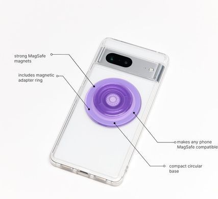 Тримач для телефону PopSockets Phone Grip Compatible with MagSafe - Lavender Translucent