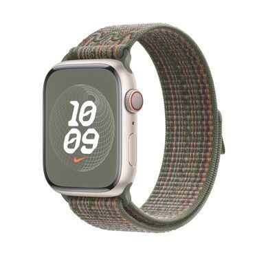 Ремешок Apple Nike Sport Loop Watch 45mm Sequoia/Orange (MTL63)