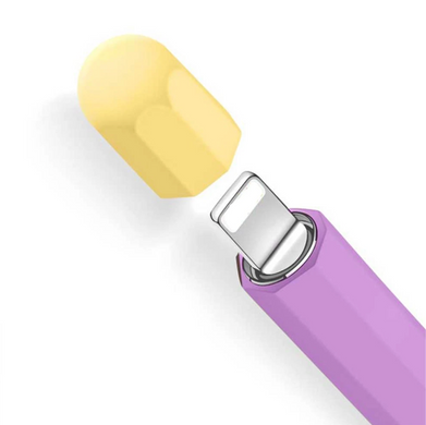 Силиконовый чехол для Apple Pencil 1 - белый с голубым