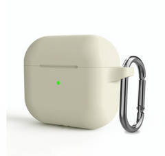 Античный белый силиконовый чехол с карабином для AirPods 3