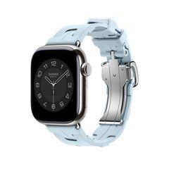 Ремнінець Apple Watch Hermès - 42mm Bleu Acier Kilim Single Tour (MDFF4)