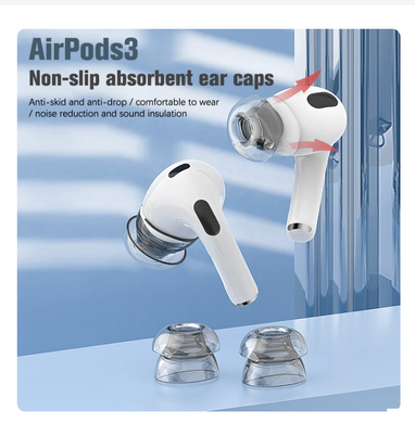 Накладки поліуретанові вакуумні чорні для AirPods 3 / 4 - Розмір S