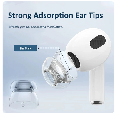 Накладки поліуретанові вакуумні чорні для AirPods 3 / 4 - Розмір S