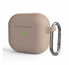 Розовый песок силиконовый чехол с карабином для AirPods 3