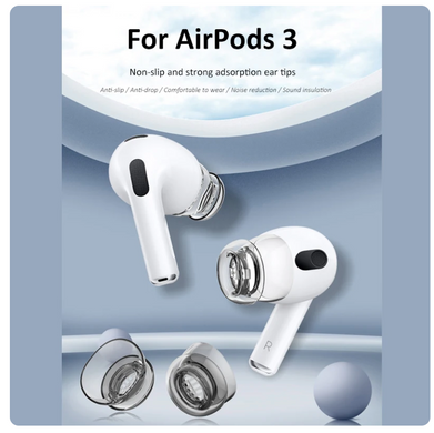 Накладки поліуретанові вакуумні чорні для AirPods 3 / 4 - Розмір M