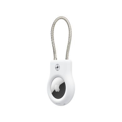 Чохол пластиковий із дротяним тросом Belkin Secure Holder with Wire Cable for AirTag - White (HPTX2)