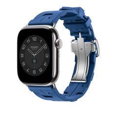 Ремнінець Apple Watch Hermès - 46mm Bleu de France Kilim Single Tour (MXJR3)