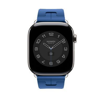 Ремнінець Apple Watch Hermès - 46mm Bleu de France Kilim Single Tour (MXJR3)
