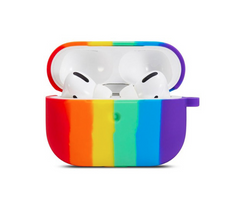 Веселковий силіконовий чохол з карабіном для AirPods Pro 1
