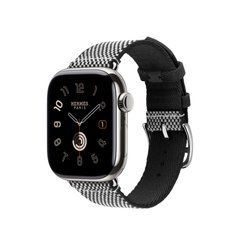 Ремінець Apple Watch Hermès - 42mm Noir/Écru Toile H Single Tour (MDFK4)