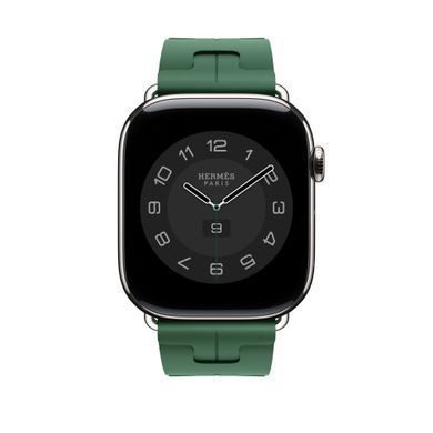 Ремнінець Apple Watch Hermès - 46mm Vert Moyen Kilim Single Tour (MXJQ3)