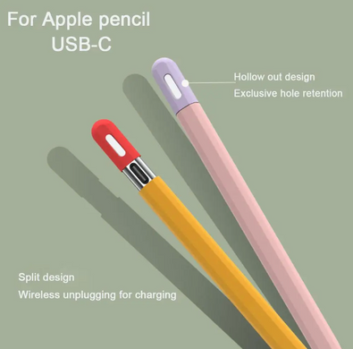 Силіконовий чохол для Apple Pencil (USB-C) - Рожевий з фіолетовим