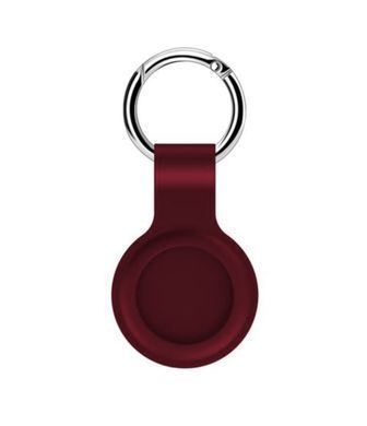 Бордовий силіконовий брелок для AirTag