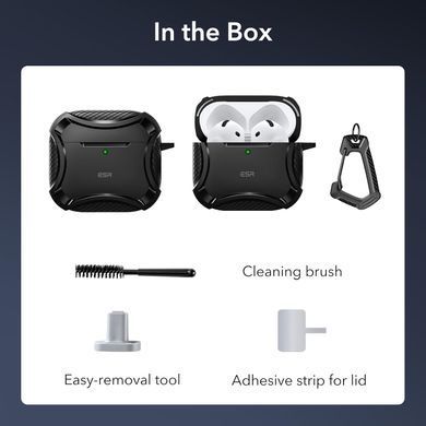 Чохол ESR Cyber Tough Case (HaloLock) with MagSafe для AirPods 4 - Чорний