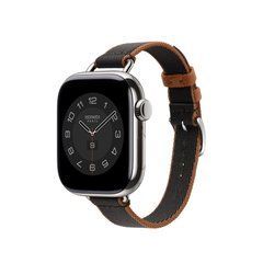 Ремінець Apple Watch Hermès - 42mm Noir/Gold Twill Jump Attelage Single Tour (MXJE3)