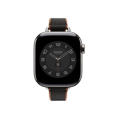 Ремінець Apple Watch Hermès - 42mm Noir/Gold Twill Jump Attelage Single Tour (MXJE3)