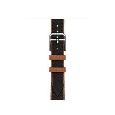Ремінець Apple Watch Hermès - 42mm Noir/Gold Twill Jump Attelage Single Tour (MXJE3)
