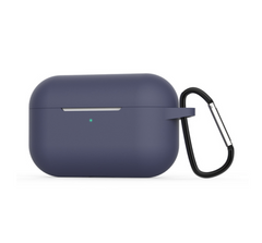 Темно-синий силиконовый чехол с карабином для AirPods Pro 1