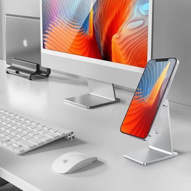 Подставка алюминиевая с магнитом MagSafe (new design) для iPhone - Серебристая