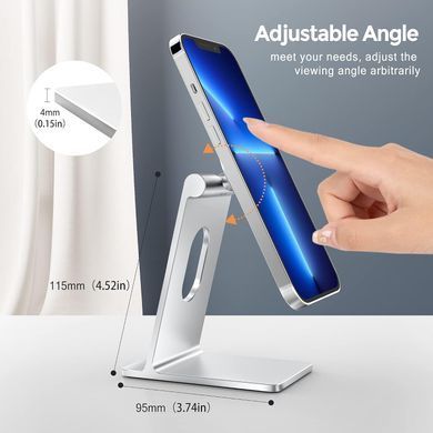 Подставка алюминиевая с магнитом MagSafe (new design) для iPhone - Серебристая