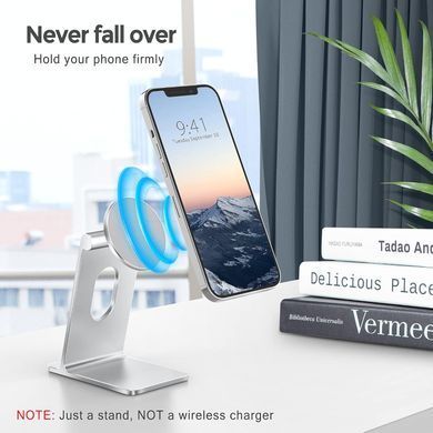 Подставка алюминиевая с магнитом MagSafe (new design) для iPhone - Серебристая