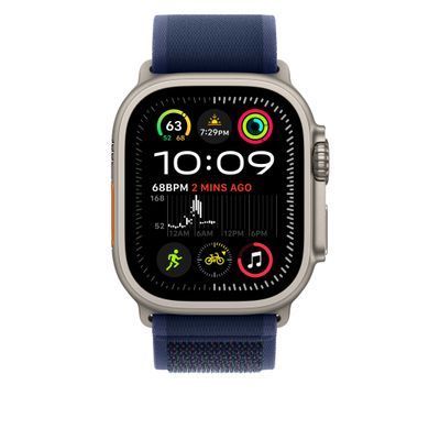 Ремінець Apple 49mm Blue Trail Loop - S/M - Natural Titanium Finish (MXTT3)