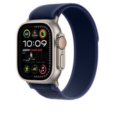 Ремінець Apple 49mm Blue Trail Loop - S/M - Natural Titanium Finish (MXTT3)