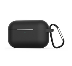 Черный силиконовый чехол с карабином для AirPods Pro 1