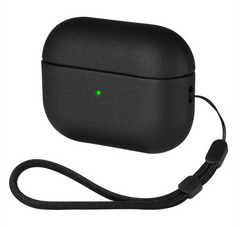 Черный полиуретановый чехол со шнурком для AirPods Pro 2