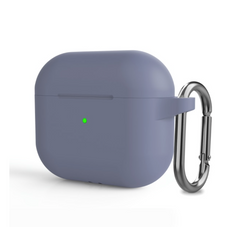 Лавандовый силиконовый чехол с карабином для AirPods 3