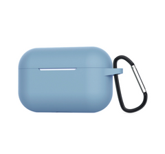 Голубой силиконовый чехол с карабином для AirPods Pro 1