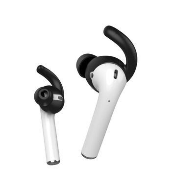 Чорні силіконові вакуумні накладки c гачками для AirPods
