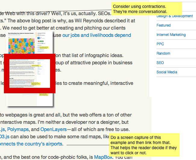 An annotated page with edits