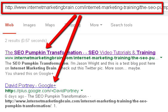 Screenshot of pumpkin SEO experiment eighth