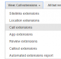 Call extensions set up dropdown